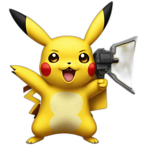 pikachu with pumpgung aiming emoji