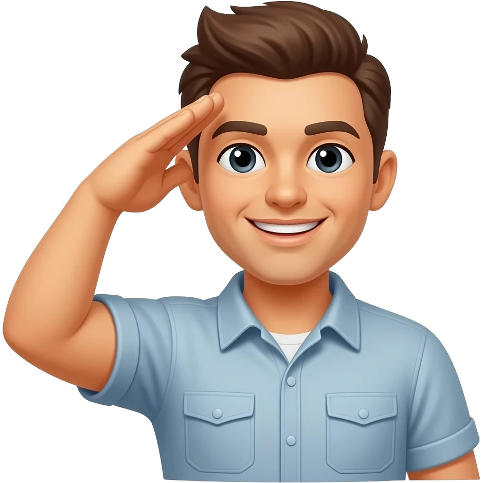 Saluting yellow smiely emoji