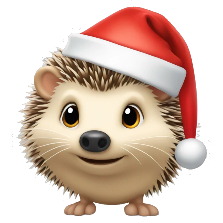 hedgehog in Santa’s hat emoji
