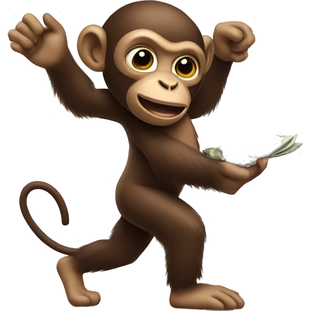 Chocolate monkey stealing money emoji