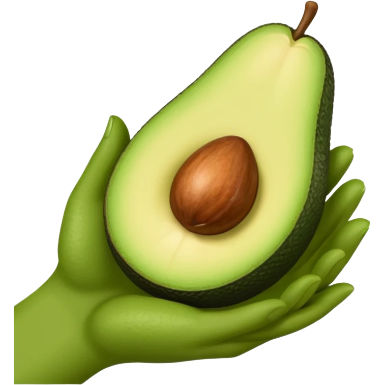 hands holding a so small avocado emoji