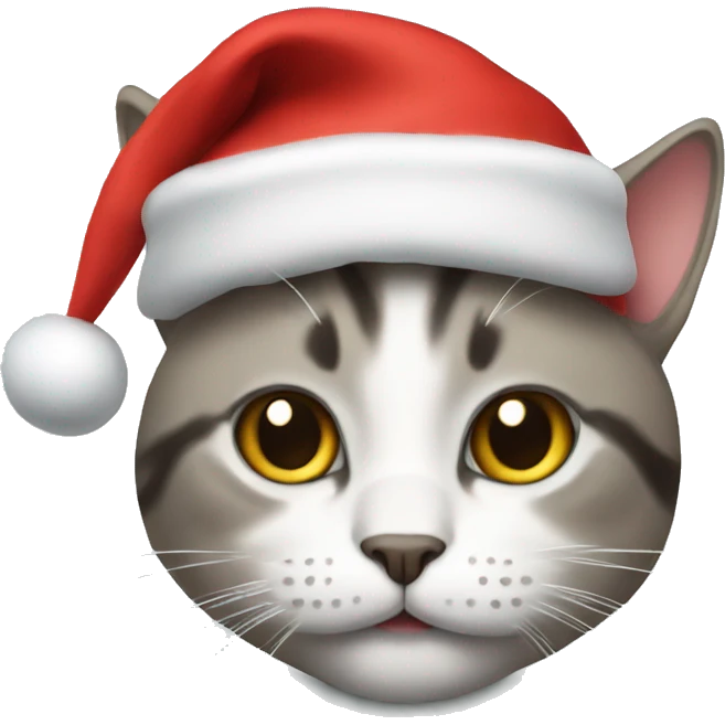Cat with a Christmas hat emoji