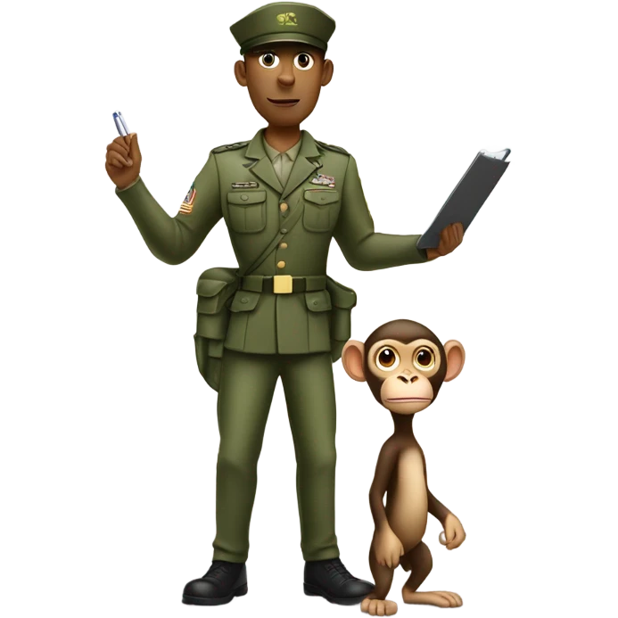 Drill sgt and a monkey emoji