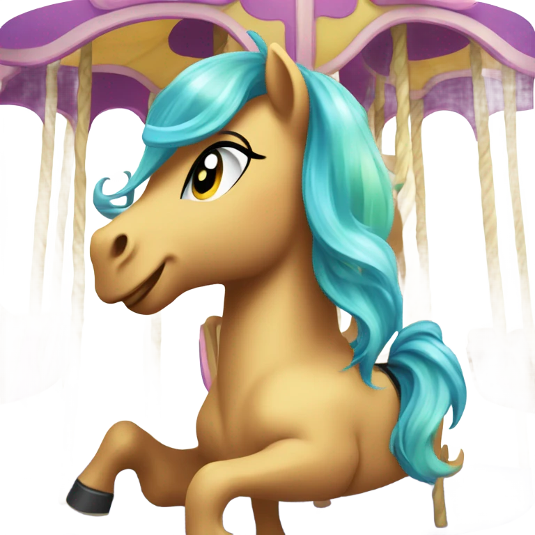 A pony riding a carousel  emoji