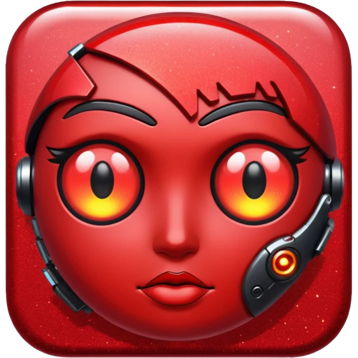 red glitter cyberpunk shine emoji