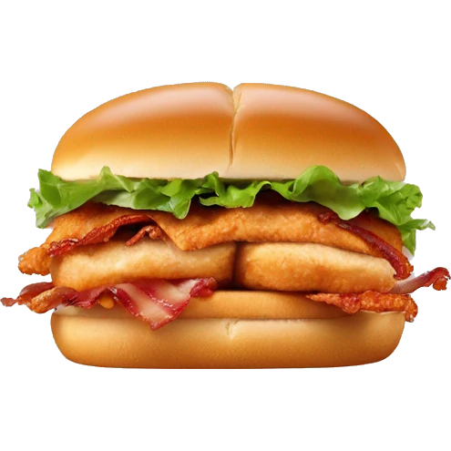 Chicken sandwich with bacon popeyes emoji
