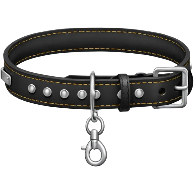 Leash – black collar with leash hanging emoji