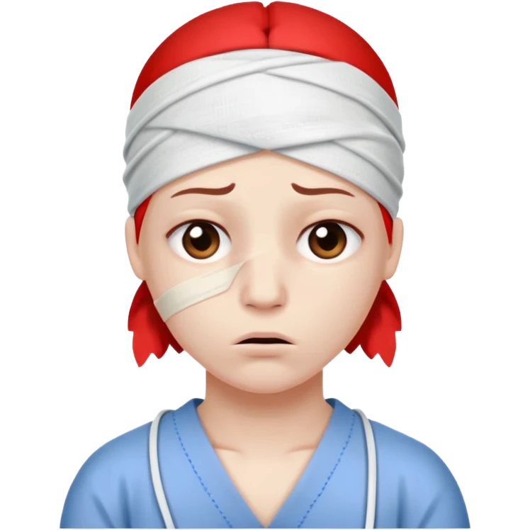 very sick person bandage in the head emoji