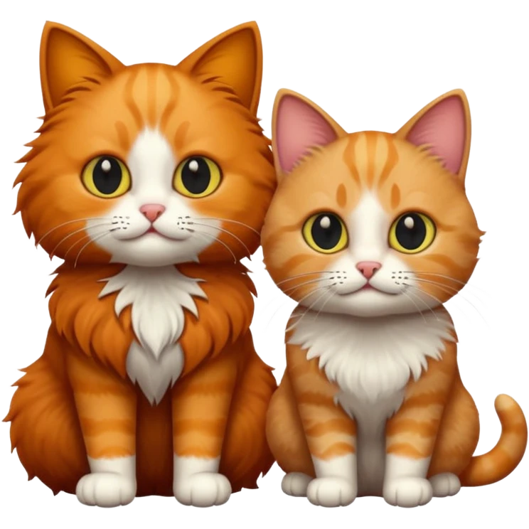 Two cats one black emoji