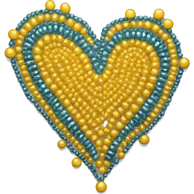 Yellow heart with beads emoji