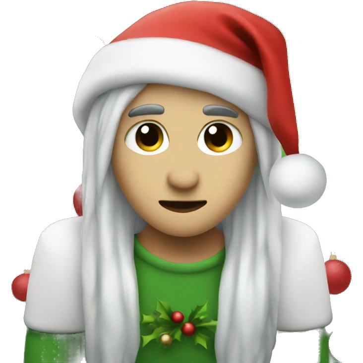 Emo Christmas elf emoji
