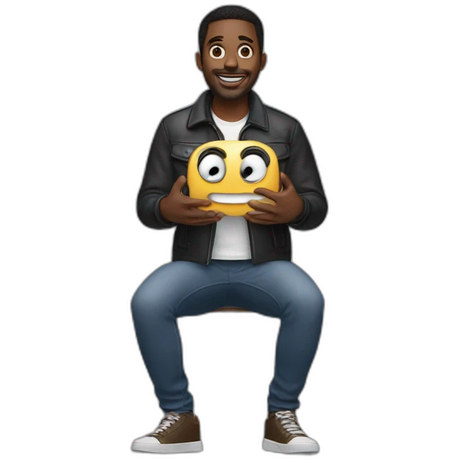 man holding Harman Kardon in his hands emoji