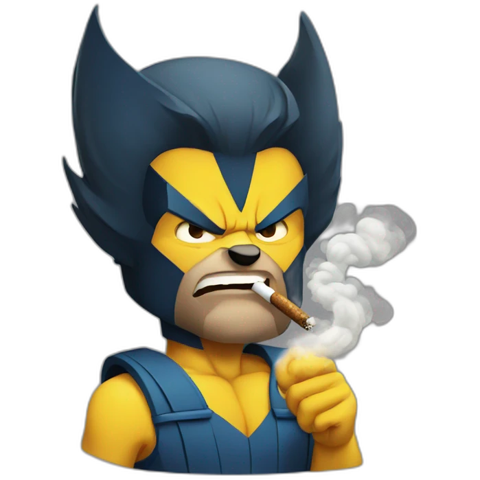 Wolverine x men smoking weed emoji