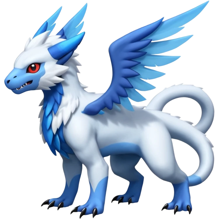 Garurumon-Salamence-Amaura-Absol-fusion-creature (full body emoji