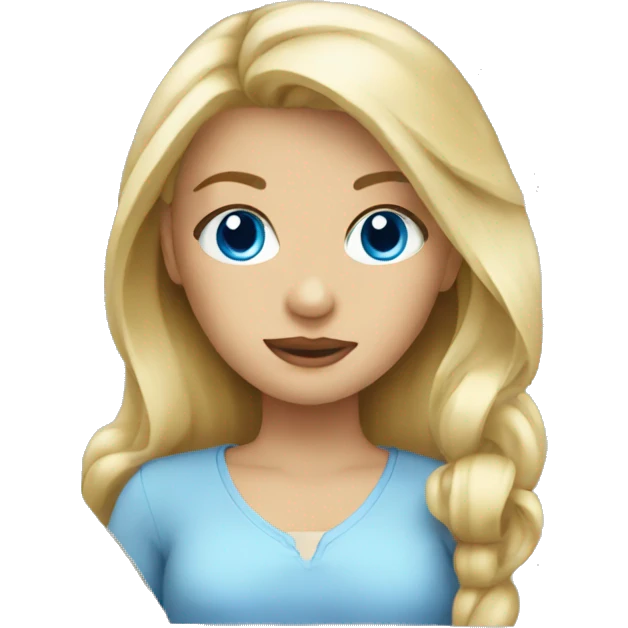 pretty blonde girl with blue eyes emoji