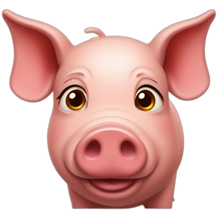 Pig with a ketchup letter Z on his forehead emoji