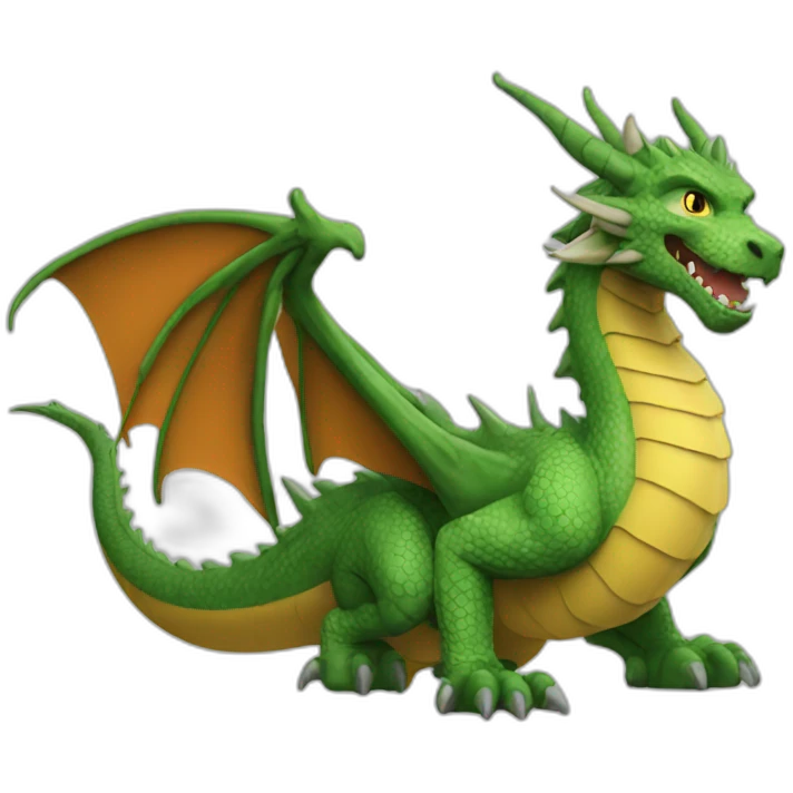 Chat sur un dragon emoji