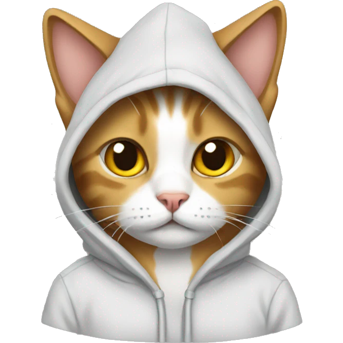 Cat wearing a hoodie emoji