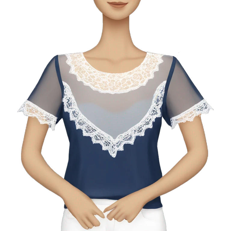  Navy blue top with lace emoji