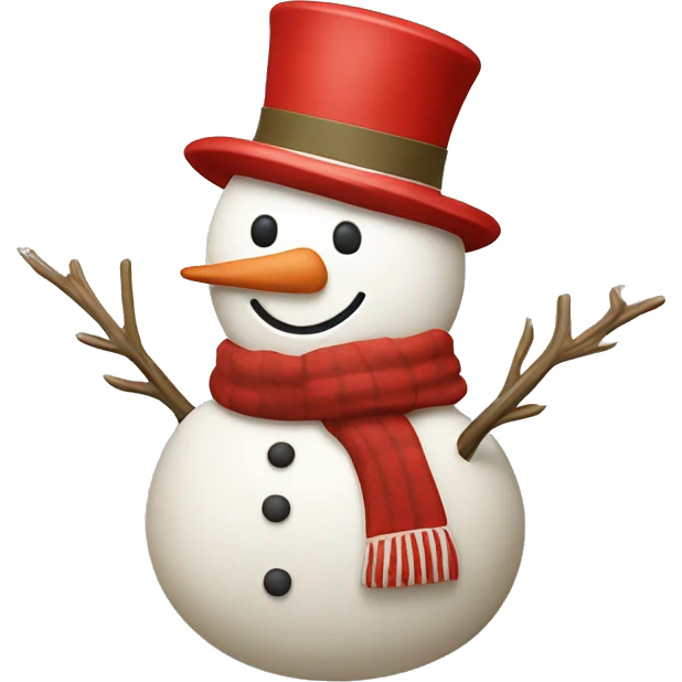 Khaki red and white asthetic snowman emoji