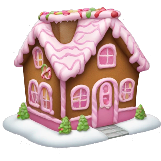 pink gingerbread house emoji