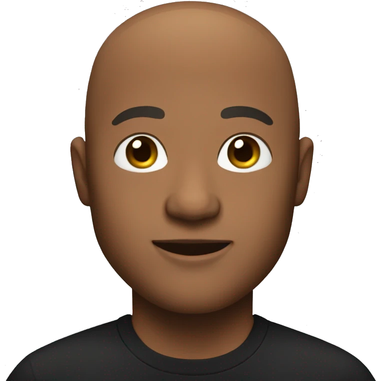 bald guy in black shirt, apple Memoji style  emoji