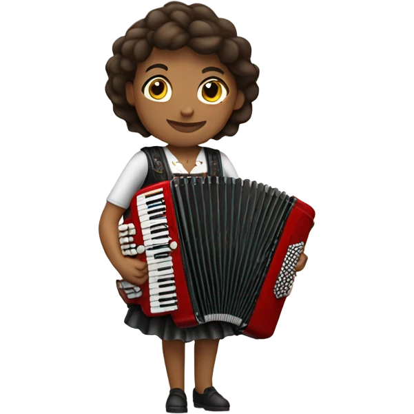 Brunette woman playing the accordion emoji