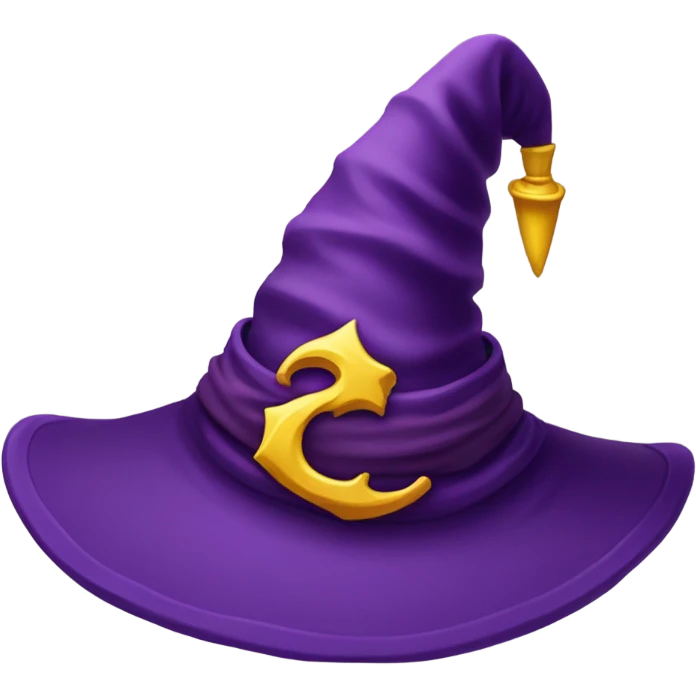 purple wizard hat with yellow emoji