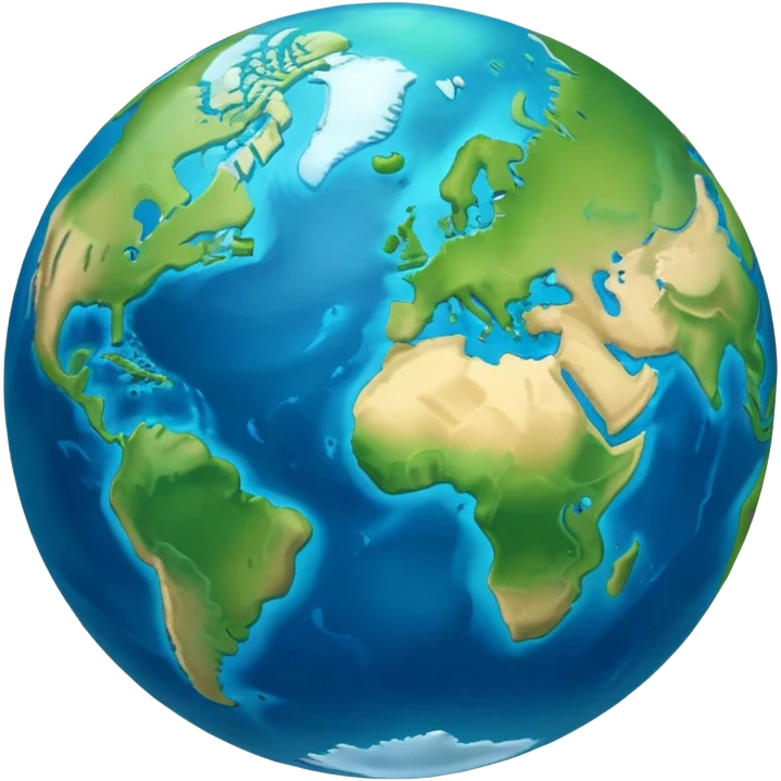 earth planet with continents and oceans emoji