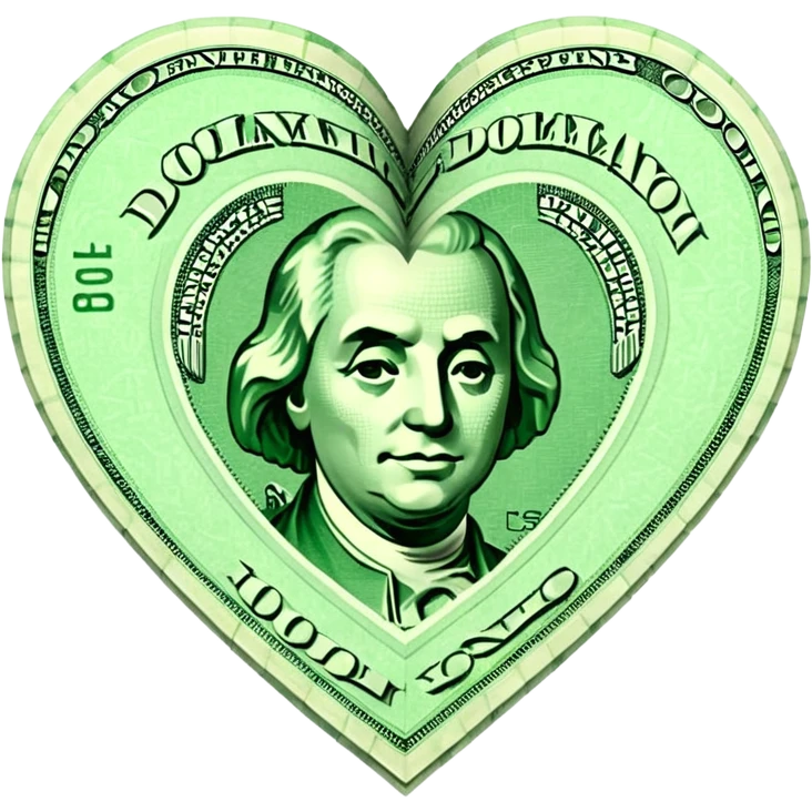 A heart of dollars emoji