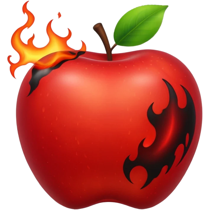 apple, black, poisonous, black smoke emitted emoji