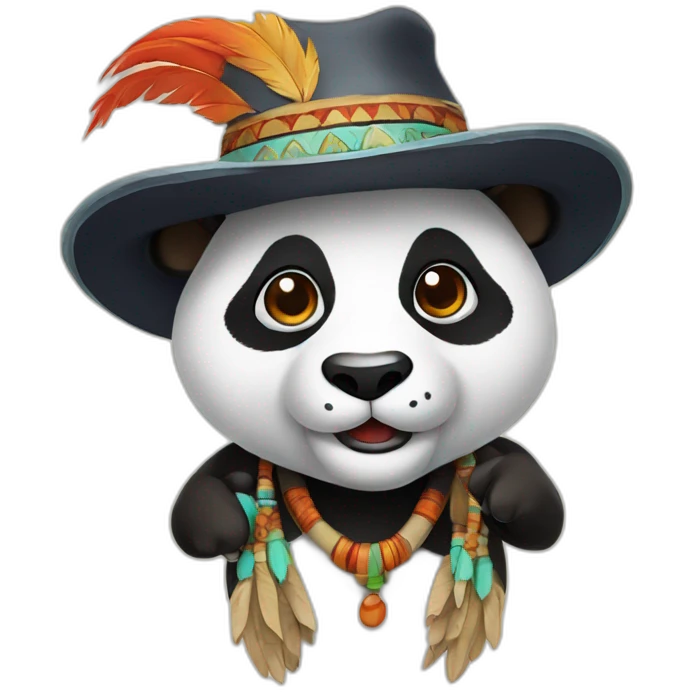 Panda with indien hat emoji