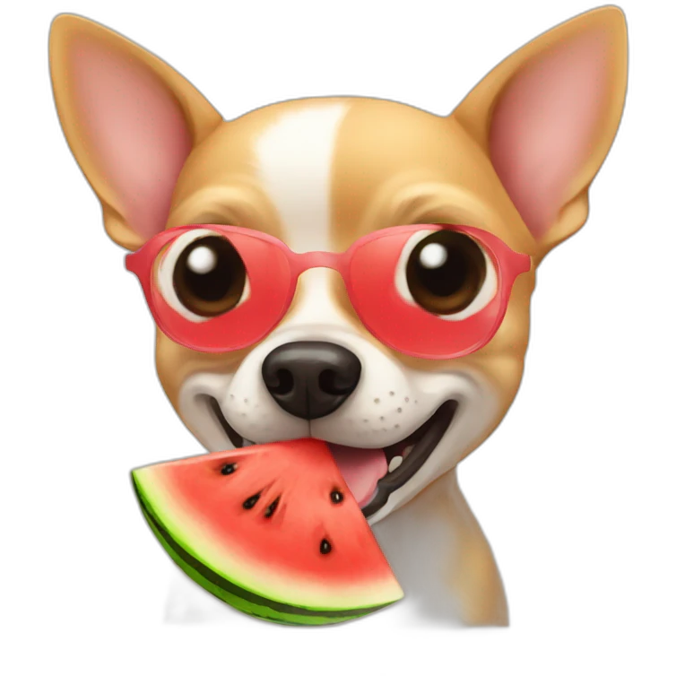 chihuahua eating watermelon emoji