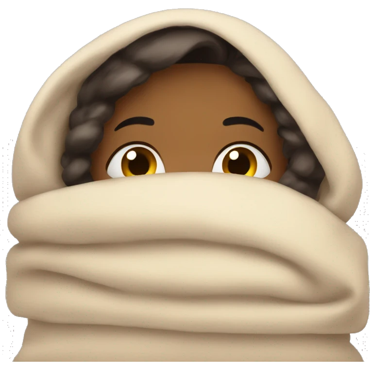 Girl in blanket cozy eyes closed  emoji