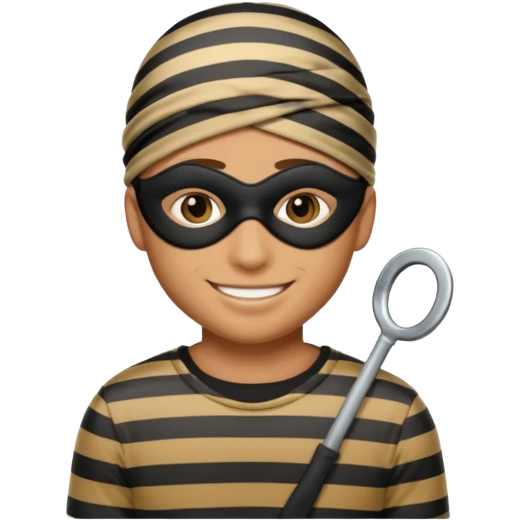 A theif robber emoji,Stripped shirt,eye mask. emoji