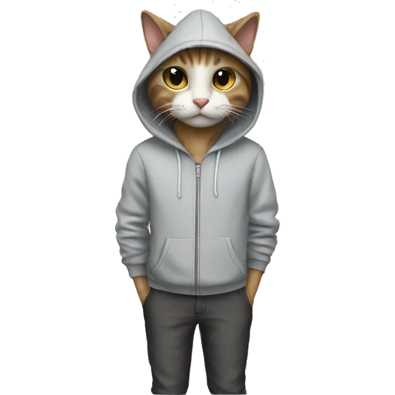 cat wear hoodie emoji