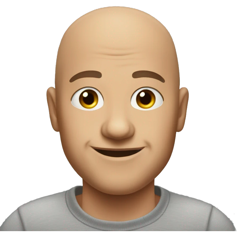 bald smiling sweat-shirt strong belly no-mustache emoji