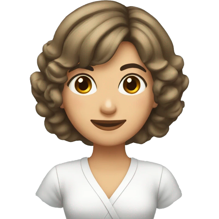 morena de cabelo cacheado medica  emoji