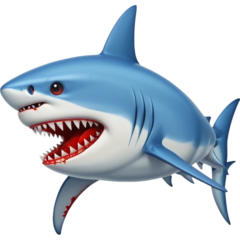 blue Shark attack efferct with blood emoji