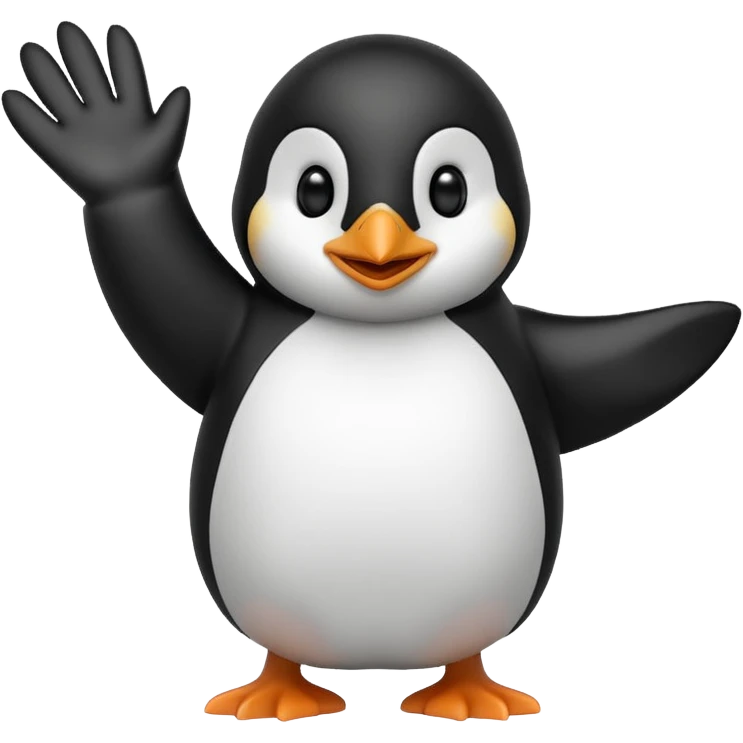 penguin waving emoji