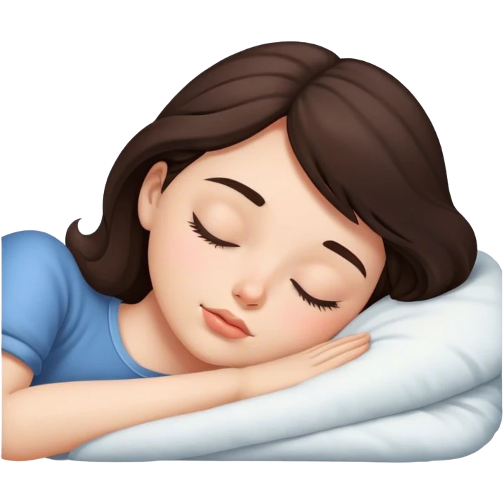 Brunette girl sleepin emoji