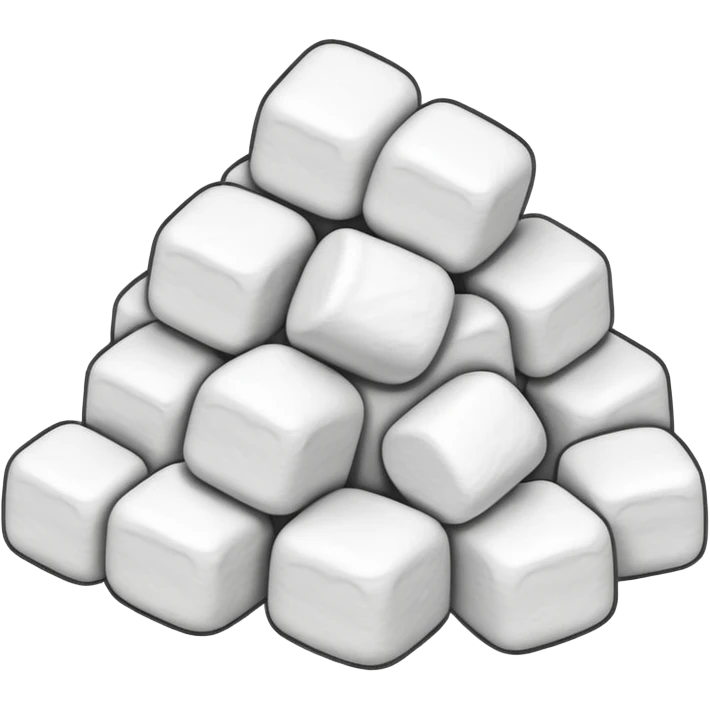 a small pile of marshmallows, simple, clear emoji