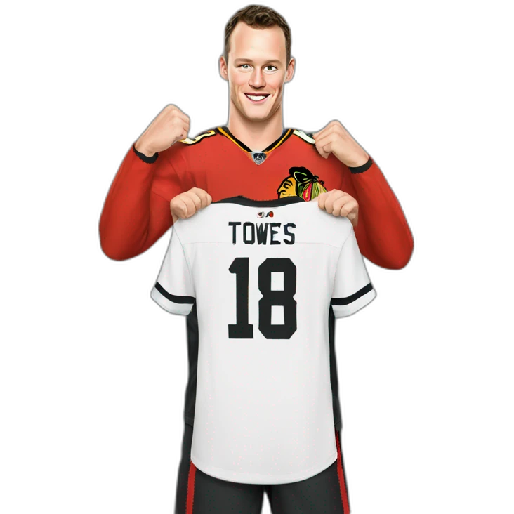 Jonathan Toews shirt off celebrating New Year emoji