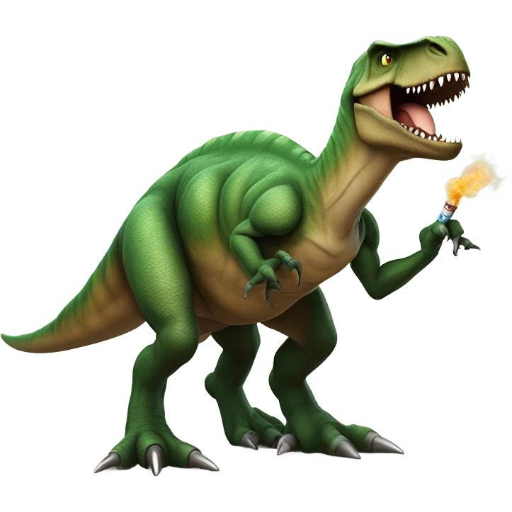 Dinosaur smoking a cigarette emoji