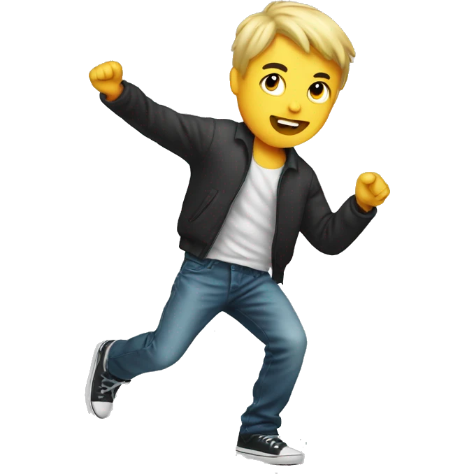 boy kicking away drug emoji