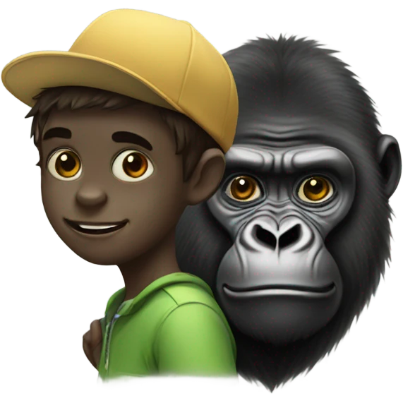 Gorilla and a boy  emoji