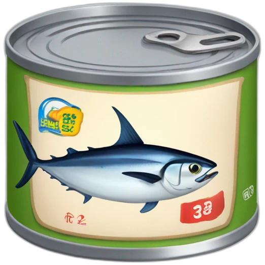 Realistic small can of tuna "petit navire" emoji