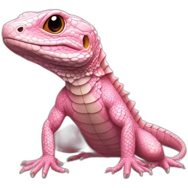 pink tegu lizard with hands emoji