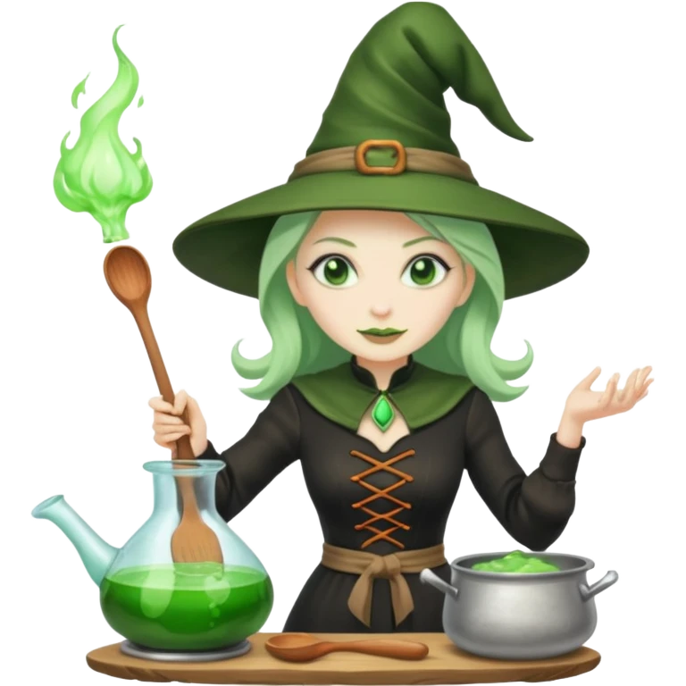 green witch cooking potion emoji