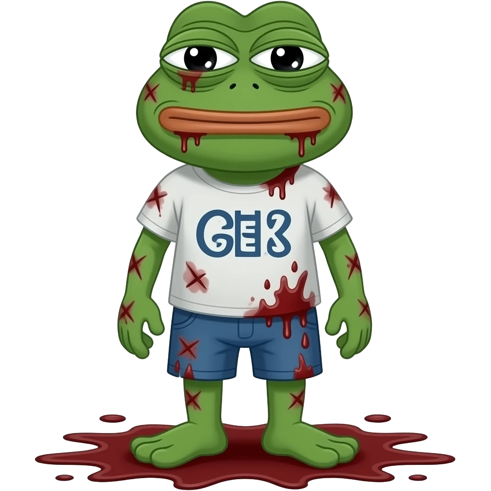 pepe the frog meme beat up bloody violent bruised scars bleeding hurt injured emoji
